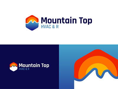 Branding for Mountain Top ac air conditioner blue branding heat hot hvac logo logotype mountain top