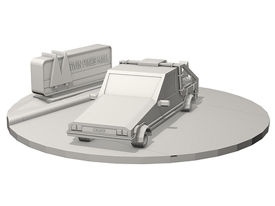 Back to the Future 3d back to the future c4d delorean greyscale modeling