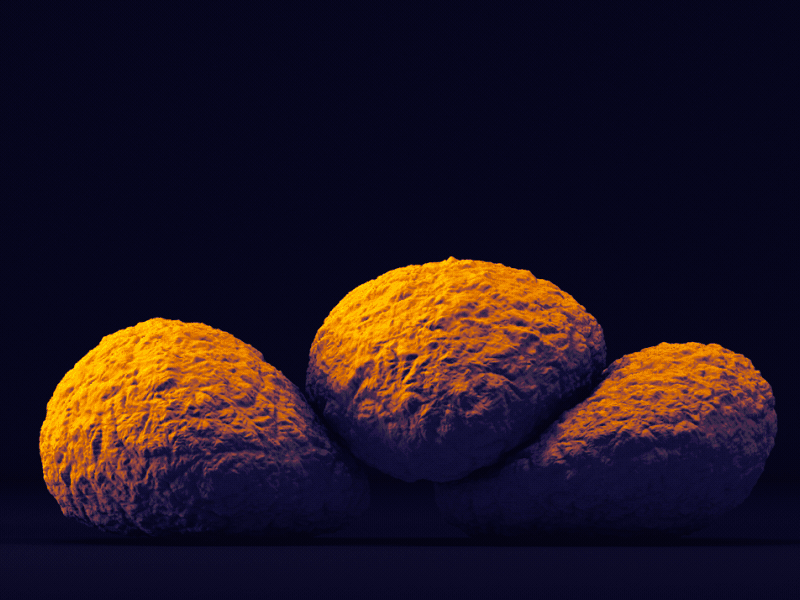 Crumble Crush 3d boulder bounce bouncy c4d dynamics saturated