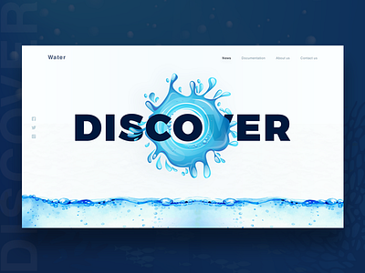 Water website Concept banner design landing page banner typography water web webdesign website website banner