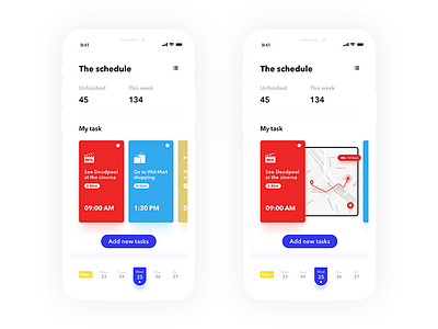 The schedule interface