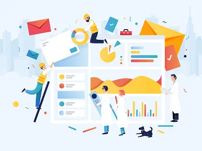 Web project illustration adobeillustrator analitycs charactedesign character funny illustration illustration art landing landing page sales ux ui webdesign