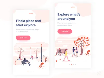 On boarding screens - Place finder apps branding design dribbble illustration information architecture interaction design minimalism mobile mobile apps ui user experience user interface ux uxui web website