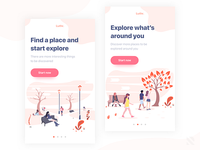 On boarding screens - Place finder apps branding design dribbble illustration information architecture interaction design minimalism mobile mobile apps ui user experience user interface ux uxui web website