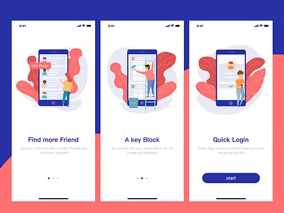 guide page app design illustration mobile 干净 简约