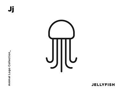 J for Jellyfish animal grid icon identity illustration line art logo logomark logotype minimal