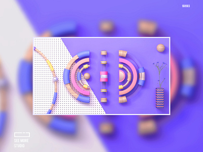 purple 3d design purple ui
