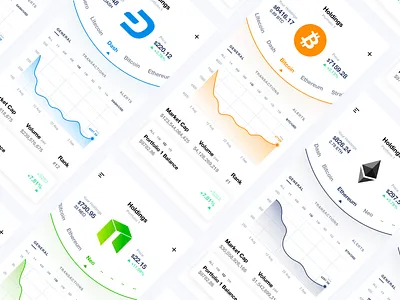 Crypto Wallet UI - Holdings Screens bitcoin crypto crypto wallet dash ethereum mobile neo portfolio ui wallet
