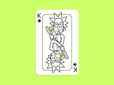 Rick And Morty Playing Card animation design illustration king line art pickle rick playing card rick and morty