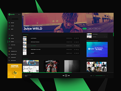 Spotify Windows Application Re-Design art ci concept creative design experience idea interface ui user userfriendly ux