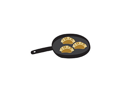 Gyoza 2d cuisine dumpling flat food illo illustration illustrator japanese minimal vector