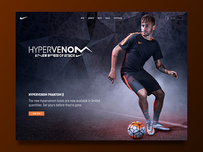 Landing Page daily 100 challenge dailyui dailyui 003 football landing page landing page design neymar nike soccer ui ui ux ui ux design ui 100 ui design ui designer ux ux ui ux challenge ux design ux designer