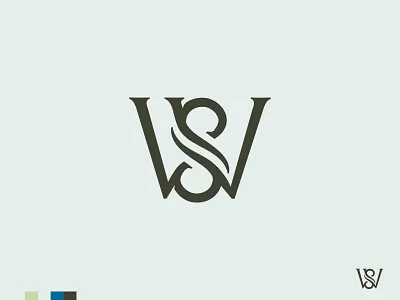 Well Springs WIP Monogram design logo monogram type water waves