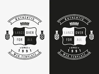Lanceover Logo agency black and white chess logo rook stamp vector vintage