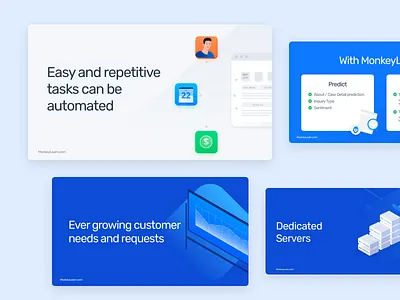Monkeylearn Deck app blue clean design icons illustration machine learning marketing monkey monkeylearn slide