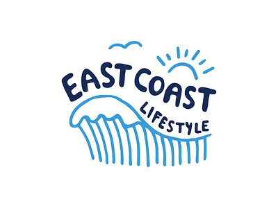 East Coast Lifestyle Tshirt Concept canada coast coastal east east coast east coast lifestyle handdrawn lettering lifestyle nova scotia ocean seagull sketch sun sunshine surf vector water wave waves