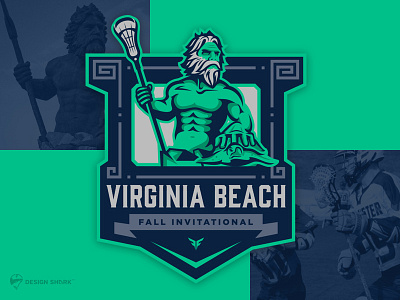 You say Neptune, I say Poseidon badgedesign branding design designshark illustration illustrator lacrosse logodesigner navy blue poseidon sports brand tournament vector virginia beach