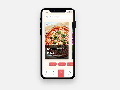 MunchAR Recipes Page branding creative design designer interface ios mobile page ui ux