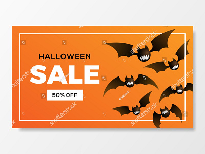 halloween sale bat banner orange background vector autumn background banner bat black celebration dark fear halloween helloween holiday horror illustration night on orange sale scary spooky trickortreat