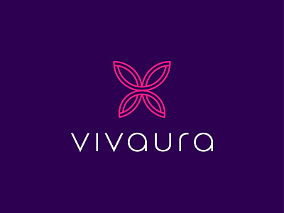 Vivaura Logo abstract brand branding butterfly design geometric identity lettering logo mark symbol typography v wings