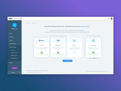 Onboarding design onboarding payments setup ui ux wix