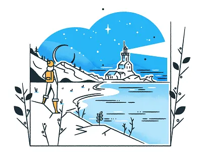 Winter Lighthouse architecture cityscape design icon illustration lighthouse minimalist sticker texture vector