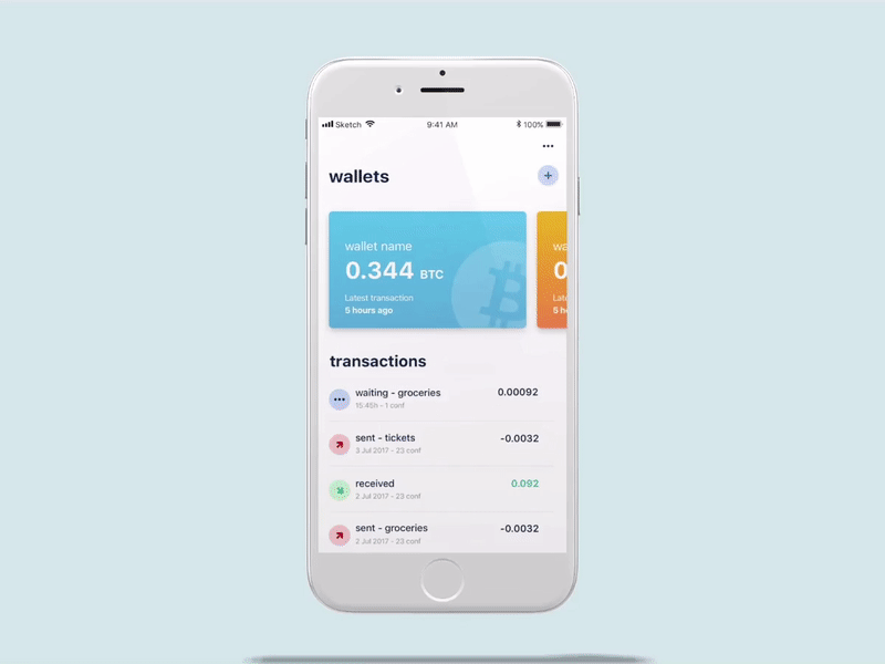 Bitcoin wallet interaction app bitcoin blockchain cards crypto cryptocurrencies finance fintech ios ui ux wallet
