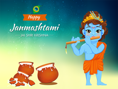 Janmashtami Video Post facebook post instagram post janmashtami linkedinpost motion graphic video banner video post web banner