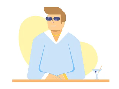 Martini Man cool drinks glass illustration illustrator martini olive sunglasses