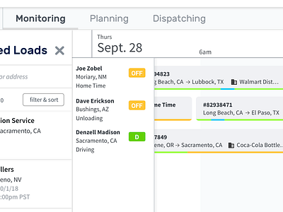 UI Detail data timeline user interface