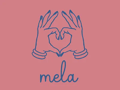 Mela Photography Logo Concept branding cute hand drawn hands heart illustation illustrator logo pink