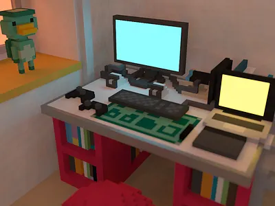 Work room magicavoxel voxelart voxels