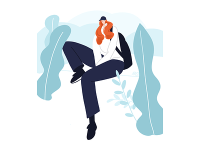 Red hair girl illustrations