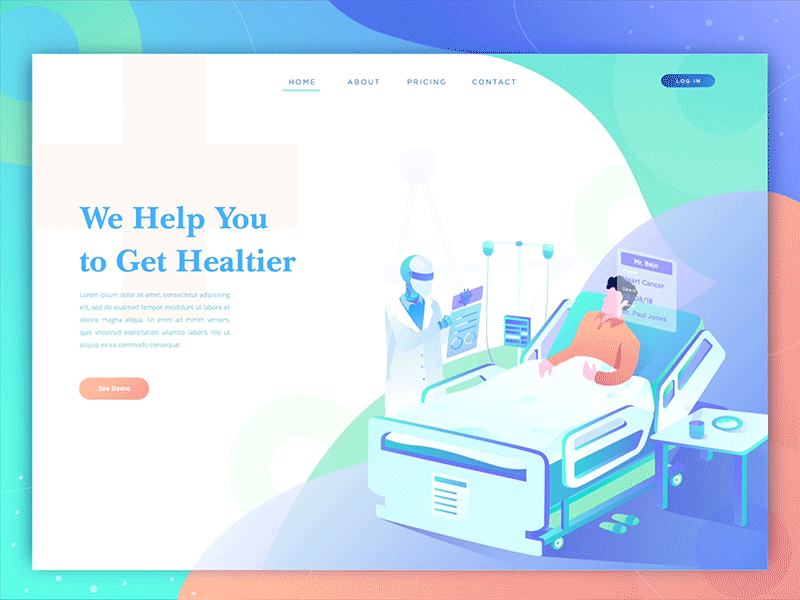 Doctor Robot Animation Header Concept animation doctor gif header hospital illustation landing page modern robot ui ux