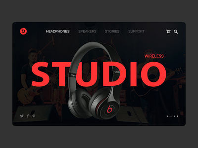 Beats Headphone Web beats black headphone landing modern music red trend web website