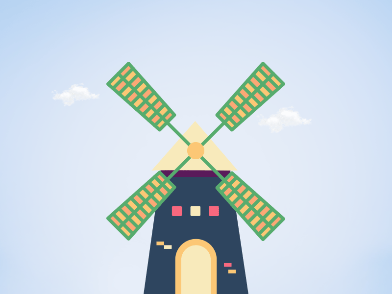 Windmill gif animated vector