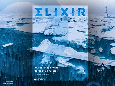 Elixr - Elements poster series (II/IV) blue circles elements elixr inspirational pixelsort poster water