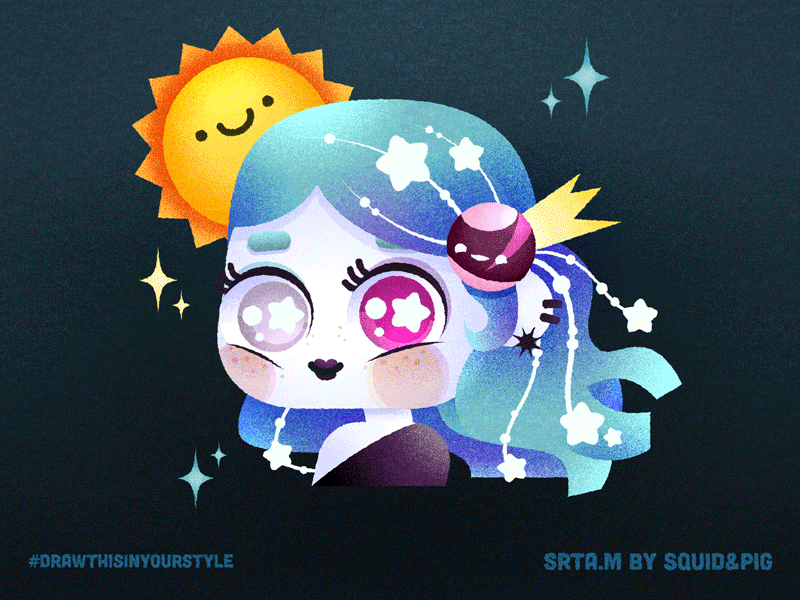 Srta M | #DrawThisInYourStyle animation chibi cute gif m atelier manoli space srta m stars sticker sun