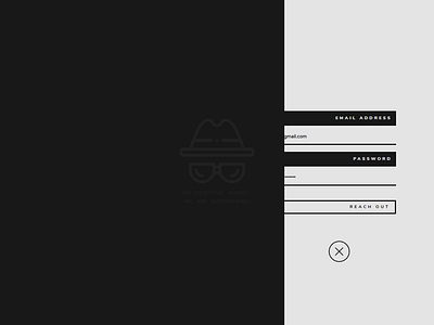 Detective agency agency detective landing page login login form minimal ui uidesign webapp