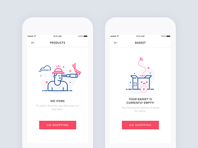 Products and basket app basket button clean currently design empty icon illustration line no items products products page ui vector