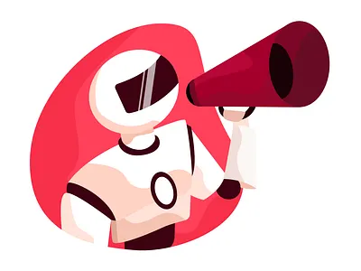 Agency Bot Illustration design icon illustration robot speaker ui