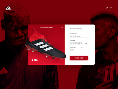 Daily UI challenge #002 — Credit Card Checkout adidas checkout credit card credit card checkout credit card form dailui design ecommerce form futbol shop shop design shop online soccer store ui ux web webdeisgn website