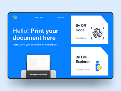 Kiosk for Documents Printing concept design document kiosk minimal print qr typography ui user experience user interface ux