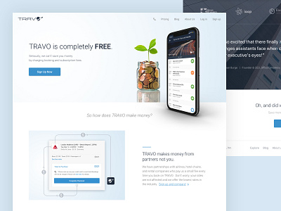 Travo Landing Page case study flow iphonex landing page marketing pricing page product design testimonials web design