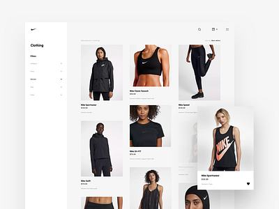 Nike Store Concept – Products design ecommerce freebie nike product grid products products page redesign shop sketch store typography web webdesign