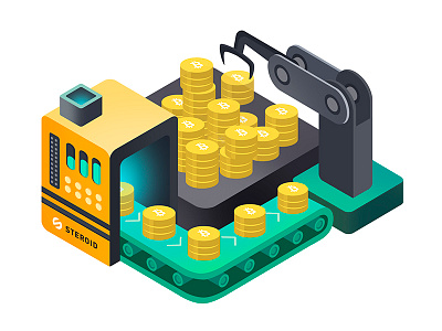 Isometric automatic trading algorithm 2018 bitcoin block chain crypto currency design illustration isometric trading ui