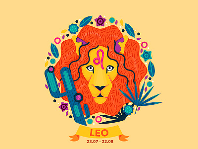 Leo Zodiac Sign character design flat icon illustration leo logo vector illustration zodiac