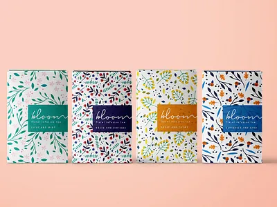 Bloom branding design floral illustration packagedesign packaging pattern tea