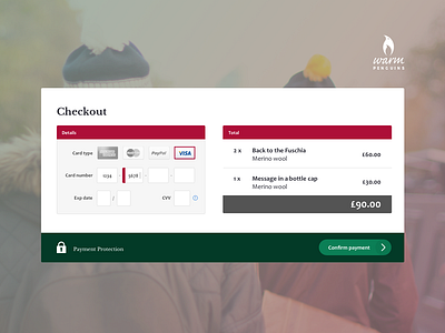 Daily UI #2 - Checkout page for Warm Penguins checkout daily ui dailyui002 design google sketch ui