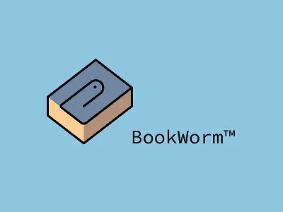 BookWorm Logo book bookstore branding design icon logo minimal thirtylogos vector